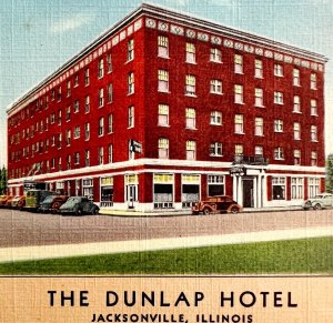 The Dunlap Hotel Illinois Postcard Historic Landmarks c1930-40s PCBG1B