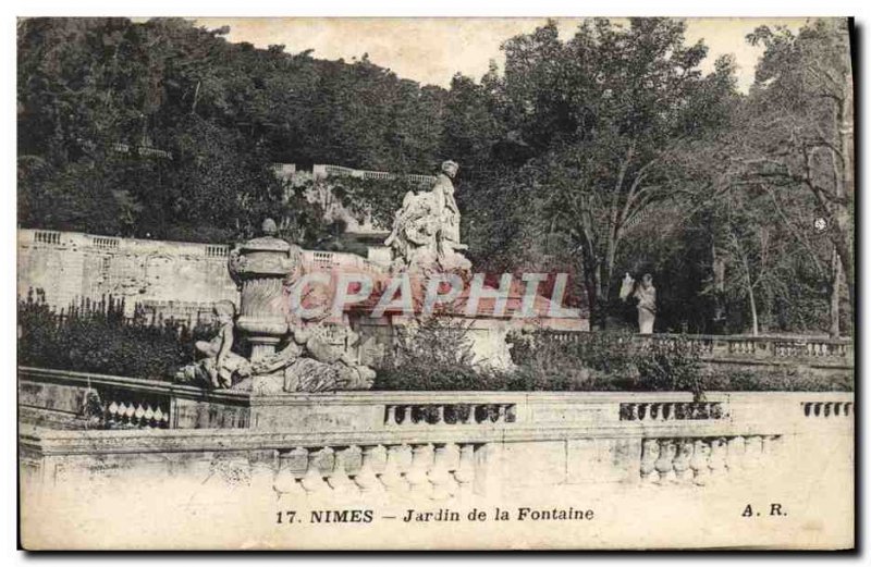 Old Postcard Nimes Fountain Gardens