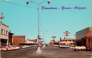 Yuma AZ Main Street Downtown Penny's Arizona Bank McMahans Unused Postcard H34