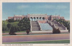 Shelter House at Ault Park - Cincinnati, Ohio - pm 1934 - Linen