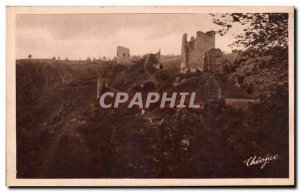 Old Postcard Crozant Overview ruins