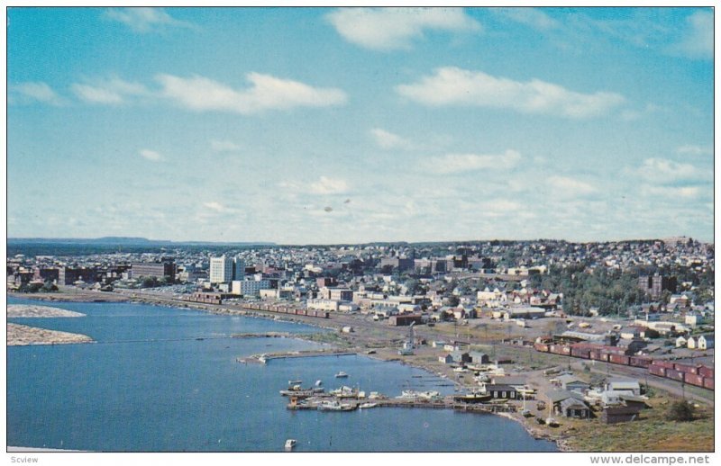 A view of the shoreline at Port Arthur, The Lakehead, Ontario, Canada, 1940-60s