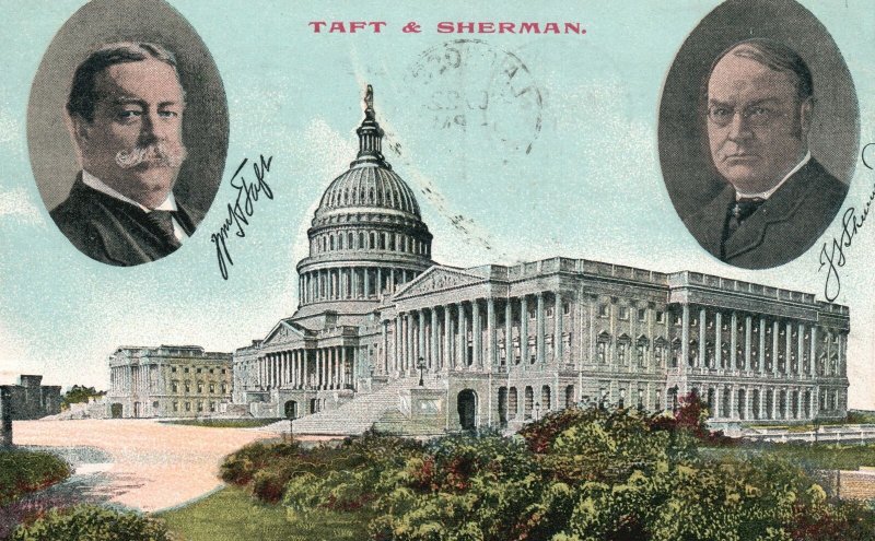 Vintage Postcard 1908 Taft And Sherman American History National Museum