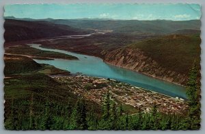 Postcard Dawson City Yukon c1970 Aerial View of Dawson City