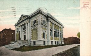 Vintage Postcard 1912 Carnegie Public Library Building Camden New Jersey