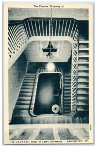 c1920's Stairway At Wickland Home Of Three Governors Bardstown Kentucky Postcard