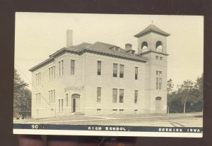 RPPC CORNING IOWA HIGH SCHOOL BUILDING VINTAGE REAL PHOTO POSTCARD 1908