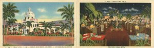 1930s Los Angeles California Kings Tropical Inn Chicken Steak Bi-Fold Postcard