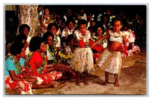 Young Dancers Karalevu Beach Hotel Fiji South Pacific UNP Chrome Postcard S14