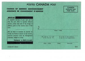 Canada Post, Change of Address Announcement 1966, Postal Sationery