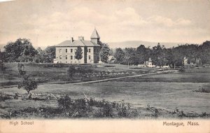 HIGH SCHOOL MONTAGUE MASSACHUSETTS POSTCARD 1910