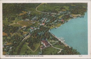 Postcard Lake George Village as Seen From an Airplane NY