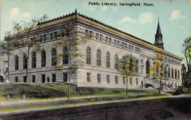 Public Library, Springfield, New Jersey, Early Postcard, Unused