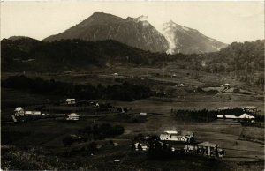 PC CPA BRASTAGI Panorama real photo postcard INDONESIA (a14109)