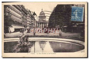 Old Postcard Paris La Rue Soufflot And Pantheon