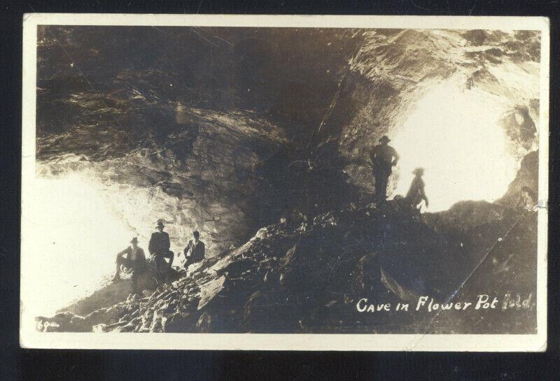 RPPC SHEGUIN NICARAGUA CAVE INTERIOR FLOWER POT ISLAND REAL PHOTO POSTCARD