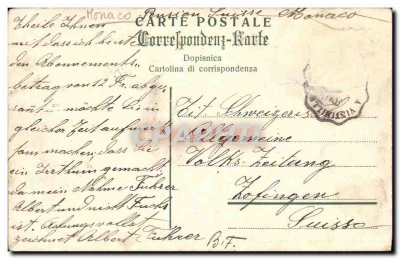 Old Postcard Monaco Palace