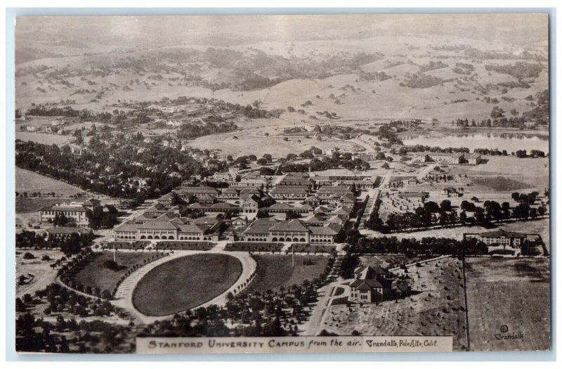 Stanford University Aerial View Palo Alto California CA RPPC Photo Postcard