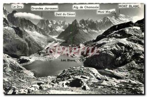 Old Postcard Le Lac Blanc in its decor in Face Mer de Glace and massifs of th...