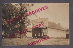 Bloomingdale WISCONSIN RPPC c1910 GENERAL STORE nr Viroqua Westby TINY! + CARD