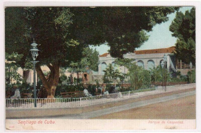 Parque de Cespedes Santiago de Cuba Cuba 1905c postcard