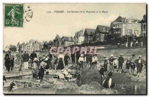Old Postcard Parame the Hoguette The Rocks and La Digue Children