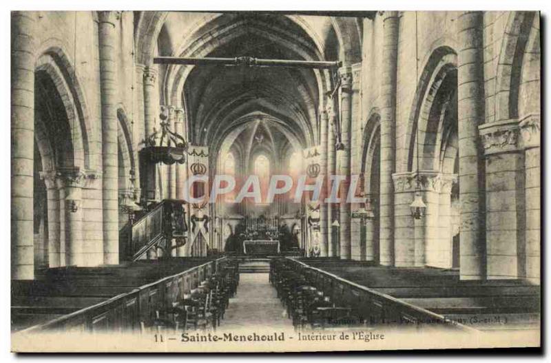 Old Postcard Sainte Menehould Interior From & # 39Eglise