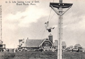 US Life Saving Service Station Crew Drill Brant Rock Massachuets Postcard