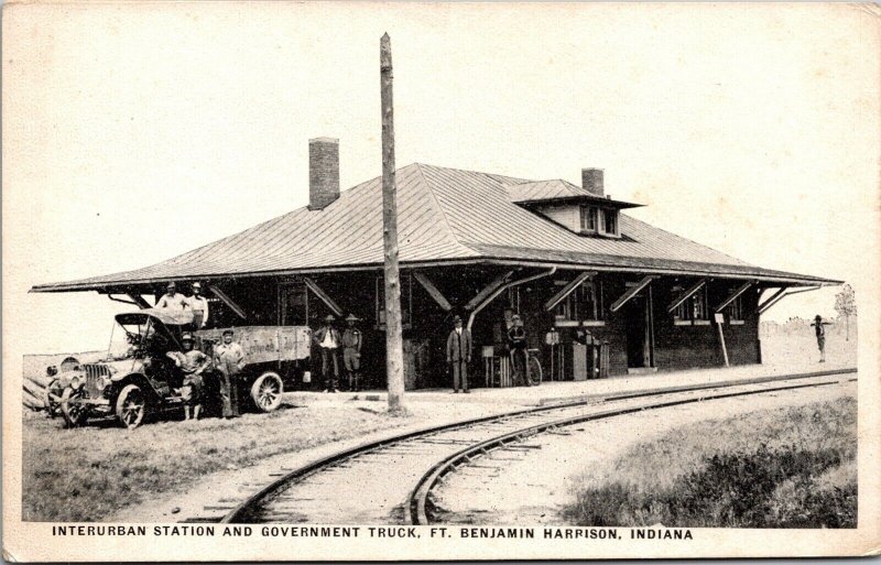 PC Interurban Railroad Station Government Truck Ft Benjamin Harrison Indiana~540