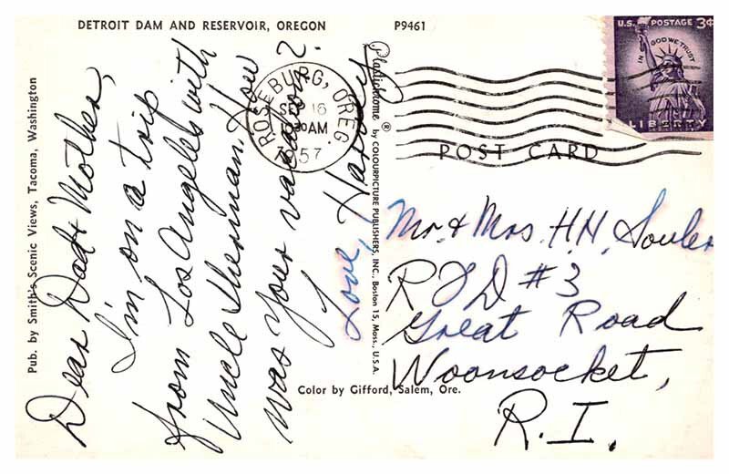 Postcard DAM SCENE Salem Oregon OR AT4022