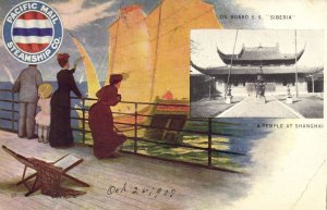 china, SHANGHAI 上海, Temple Scene (1907) Pacific Mail Steamship Co. S.S. Siberia