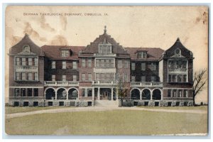 1910 German Theological Seminary Building Dubuque Iowa IA Antique Postcard