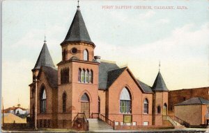 First Baptist Church Calgary Alberta AB Unused Royal Curio Postcard H36