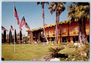 1960 Anaheim California Postcard Mecca Motel South Harbor Boulevard Building