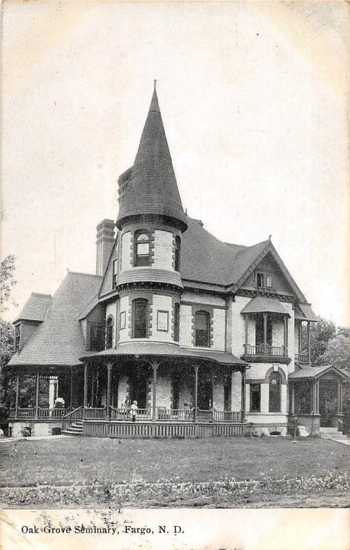 A79/ Fargo North Dakota ND Postcard 1909 Oak Grove Seminary Building