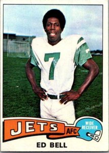1975 Topps Football Card New York Jets Ed Bell Wide Receiver sk4884
