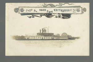 Keithsburg ILLINOIS RP c1905 STEAMBOAT ALBATROSS Mississippi River nr Monmouth