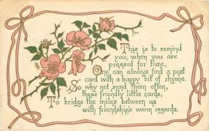 Arts & Crafts roses friendship Saying Prince 1913 Postcard artist impression 872