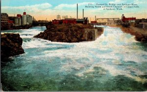 Howard Street Bridge Over Spokane River, Spokane WA Vintage Postcard L54