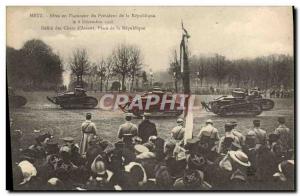 Postcard Old Army Tank Metz Holidays in the & # 39honneur the President of th...