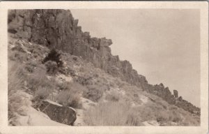 RPPC View of Unique Rock Cliffs Formationa Desert Grass Real Photo Postcard X8