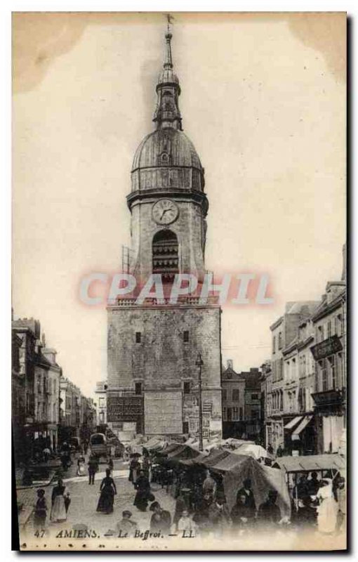 Old Postcard Amiens The Belfry