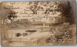 RPPC View on the Mississinewa, Peru IN c1905 Vintage Postcard J37