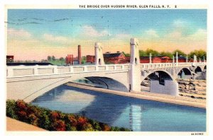 Postcard BRIDGE SCENE Glen Falls New York NY AP5718