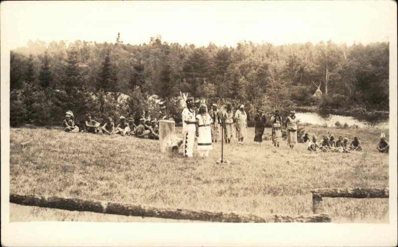 Warren Maine ME American Indians Native Americana Vintage Real Photo Postcard