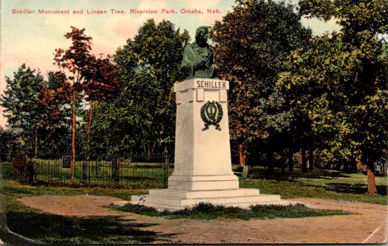Nebraska Omaha Riverview Park Schiller Monument and Linden Tree