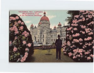 Postcard Rhododendron Time at the Parliament Buildings, Victoria, Canada