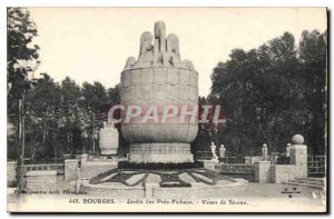 Old Postcard Bourges Jardin des Pres Fichaux Vases of Sevres