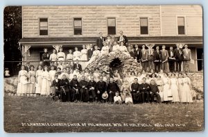 Holly Hill Wisconsin Postcard RPPC Photo St. Lawrence Church Choir Of Milwaukee