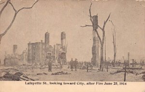 SALEM MASSACHUSETTS~LAFAYETTE ST LOOKING TOWARD CITY AFTER FIRE~1914 POSTCARD